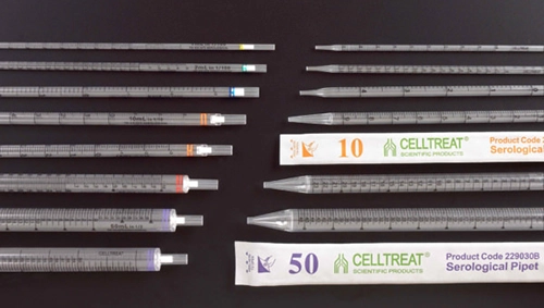 CELLTREAT� Serological Pipettes, Individually Wrapped and Packed in Bags, Sterile and Color Coded